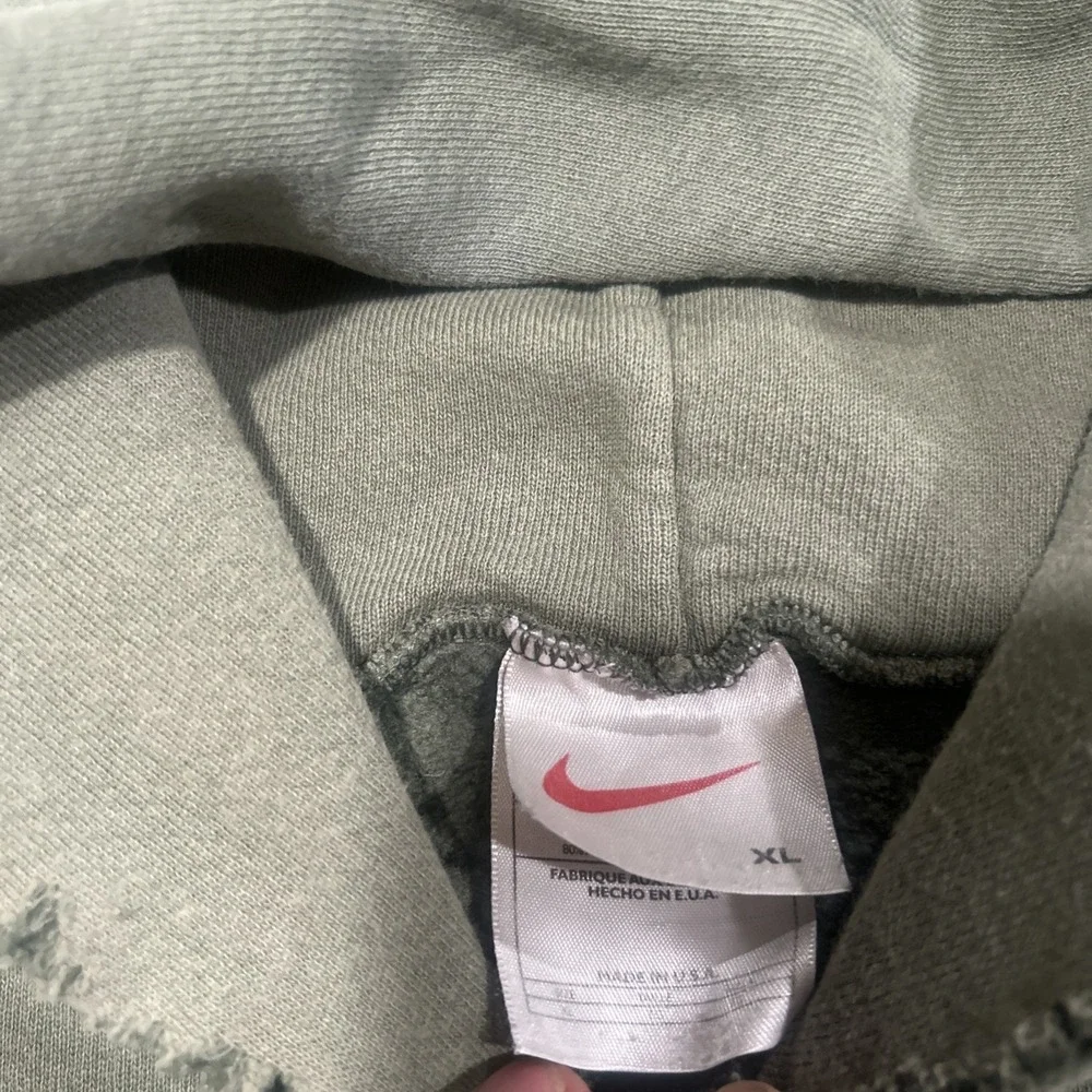 Vintage Rare Nike Center Swoosh Distressed Green Hoodie Travis Scott XL 90s